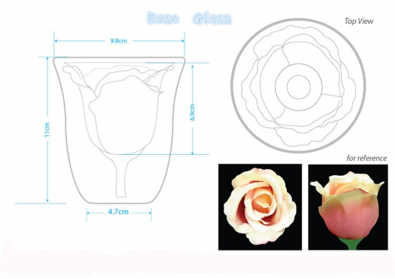 แก้วน้ำรูปดอกกุหลาบ