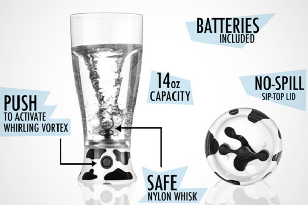 แก้วน้ำใส คนเองได้ Milk Mixer mug