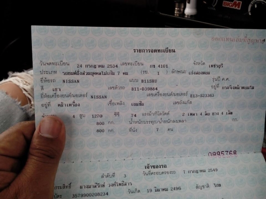 Nissan sanny 1.3 ทะเบียนเต็มพร้อมโอน ไม่เคยติดเเก๊ส รถเดิม ปี 91 ราคา 39,000 บาท ราคาเน๊ต