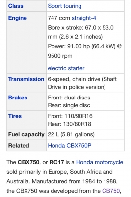 ขาย CBX 750F สวยเดิม เครื่องดี