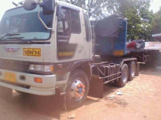ขายสิบล้อหัวลาก + หาง HINO 3M เครื่อง เดิม 240 แรง พร้อมหางพื้นเรียบยาว 10.50 เมตร ทะเบียนพร้อม