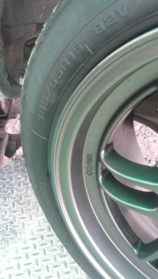 Rpf1 ขอบ 15 กว้าง 8 สีเทาดำ 4 รู 100 พร้อมยาง