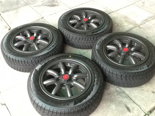 ล้อกล้วยแท้ขอบ14x100-พร้อมยางใหม่ๆ