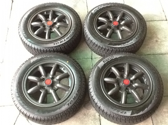 ล้อกล้วยแท้ขอบ14x100-พร้อมยางใหม่ๆ