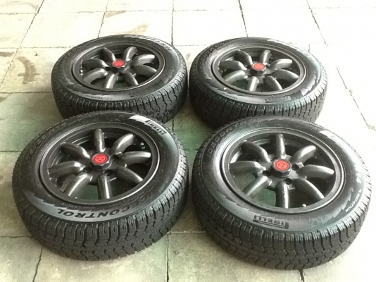 ล้อกล้วยแท้ขอบ14x100-พร้อมยางใหม่ๆ