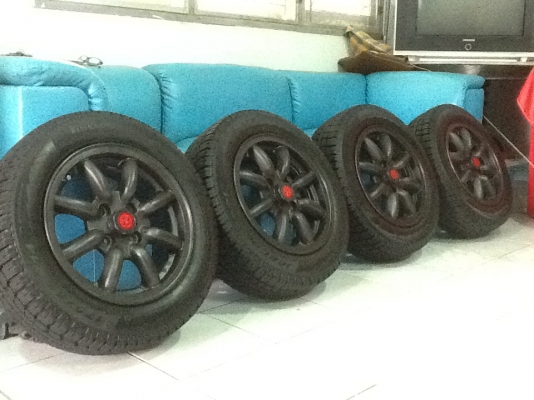 ล้อกล้วยแท้ขอบ14x100-พร้อมยางใหม่ๆ