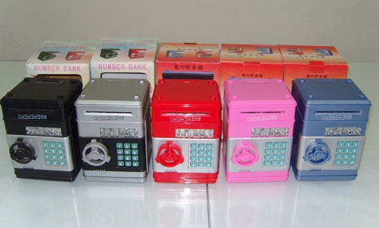 กระปุกออมสินตู้เซฟดูดแบงค์ หยอดเหรียญ