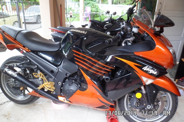 คาวาซากิ zx14ปี08(1400cc) สีส้มlimited สเป็กเมกา ทะเบียน 340,000