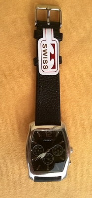 Orient quartz stainless เรือนเหลี่ยม 6เข็ม หน้าดำ Orient quartz stainless เรือนเหลี่ยม 6เข็ม หน้าดำ