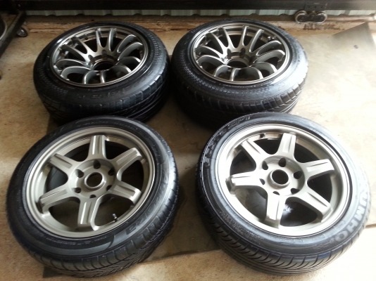 ขายล้อAzvan Rz16รู 9.5 นิ้วขอบ17 สีกัล2วงTe37 2 วง +ยาง8500บ.