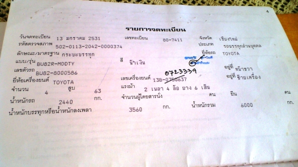 รถหกล้อ TOYOTA BU81 รถปี 31