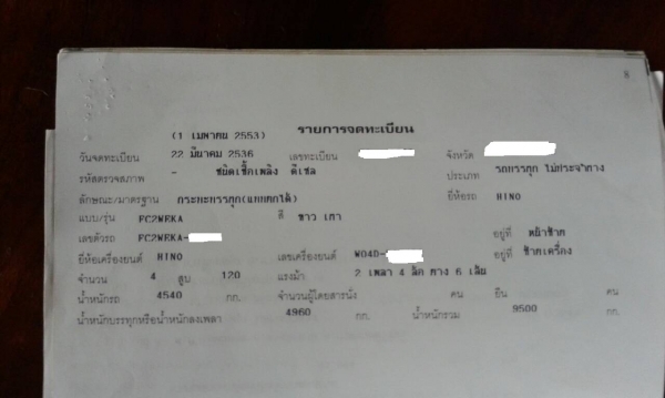 HINO FC 6 ล้อดัมพ์ 120 แรงม้า