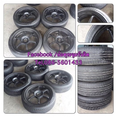 ขายแม็กมือ2ลาย Buddy club P1 ขอบ17 4รู100+ ยาง ราคา6,900 บาทถูก