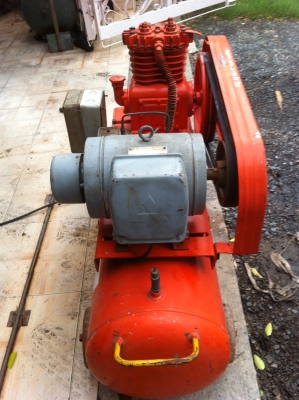 ปั๊มลมHanshin ของญี่ปุ่น มอเตอร์มิตซู ไฟ 220 โวล์