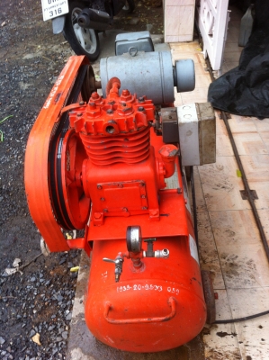 ปั๊มลมHanshin ของญี่ปุ่น มอเตอร์มิตซู ไฟ 220 โวล์