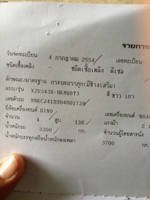 รถฮีโน่ 6 ล้อ รั้ว  ( ไม่ดั้ม )  136 แรงม้า. ปี 54  ( ยูโรที. )  สนใจติดต่อ 081 - 6079515