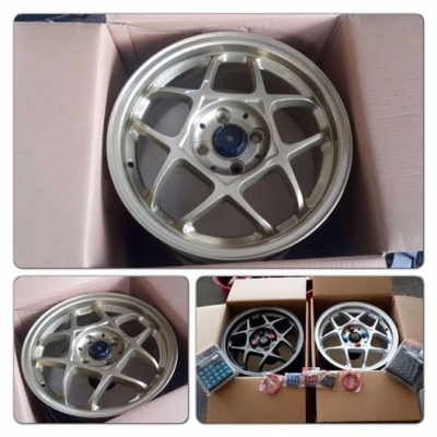 ขายล้อใหม่ Speed 5 สีทอง ขอบ15 ชุดละ 9,900 บาท พร้อมใส่ฟรี!!!