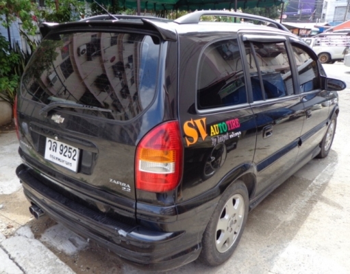 2003 CHEVROLET, ZAFIRA 2.2 sport สีดำ เกียร์ออโต้ ติดแก๊ส LPG ระบบหัวฉีด ถังโดนัท