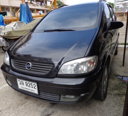 2003 CHEVROLET, ZAFIRA 2.2 sport สีดำ เกียร์ออโต้ ติดแก๊ส LPG ระบบหัวฉีด ถังโดนัท