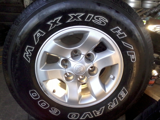 แม็กโตโยต้า ขอบ15 6รู พร้อมยางแม็คซิด 255/70/15 ปี10 ราคา12000 บาท แม็กโตโยต้า ขอบ15 6รู พร้อมยางแม็คซิด 255/70/15 ปี10 ราคา12000 บาท