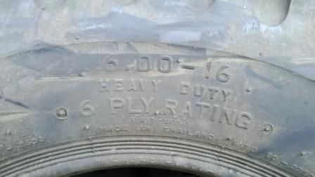 ยางทหาร 600x16 ของใหม่ 4 เส้น พร้อมยางใน