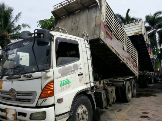 Hino mega แม่ลูกดั้มเกษร ปี 48 ลูก 3 คาน ต่ออู่มนัส