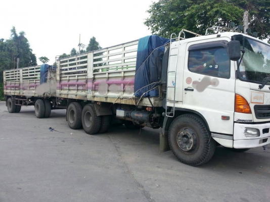 Hino mega แม่ลูกไม่ดั้ม ปี 46 ลูก 3 คาน ต่ออู่มนัส สภาพดี