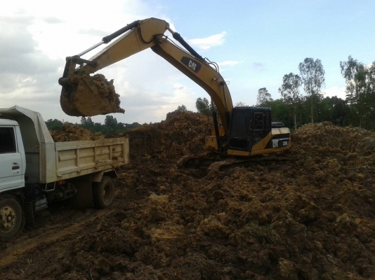 แบคโฮ CAT 320 VII ทำสีเป็น CAT D มีแอร์ รถทำงานทุกวัน