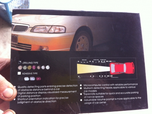 เซ็นเซอร์ถอยหลัง ตรวจจับเวลาถอยหลังแล้วจะส่งเสียงดัง ชนิด 2 จุด ครบชุดในกล่อง พร้อมคู่มือการติดตั้ง