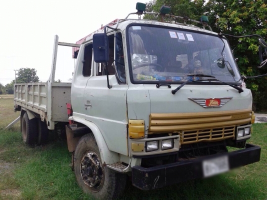 ขายรถหกล้อติดเครน HINO FF174 เครื่อง HO7C 185 แรง พวงมาลัยพาวเวอร์ เบรคจิฟฟี่  ติดเครน unic 2.5 ตัน