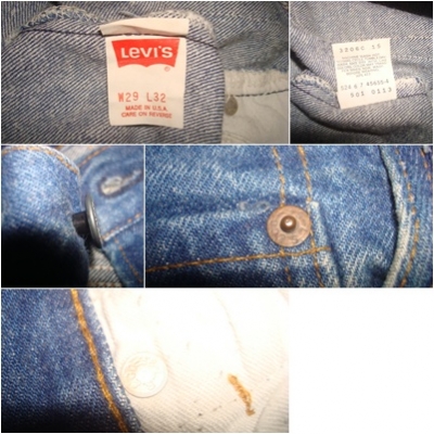 #0096# ยีนส์Levi's 501 ผ้าทราย ของแท้ มือสอง เอว 30นิ้วครึ่ง ยาว 30นิ้วครึ่ง ก้านดำ แป็กเงิน ตะเข็บขึ้นสวย made in usa