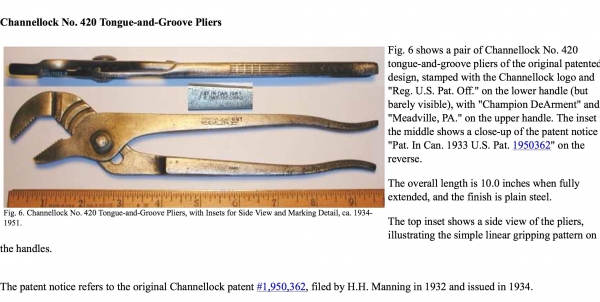 ขายคีม Channellock โบราณ No.420 ปี 1933 อายุ 81 ปี