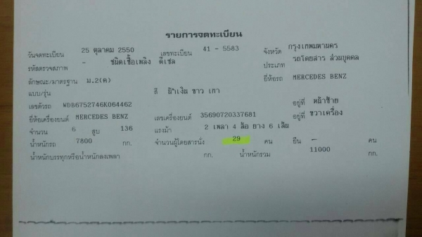 ขายรถบัสปรัยอากาศ29ทีนั่ง ยี่ห้อBENZ ถุงลม