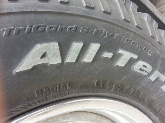 ขายยาง  BF  265 x 75 x 16