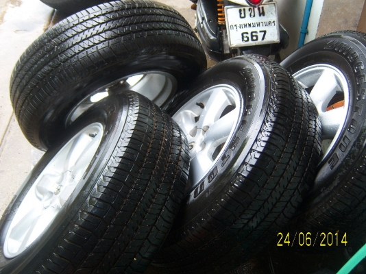 แม็กโตโยต้า ขอบ 17 พร้อมยางบริสโตน 265 65 17 ปี 10 มี1ชุด สภาพสวย ยางดีใช้ได้อีกนาน