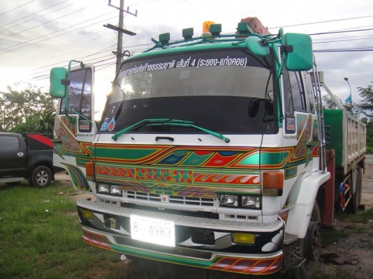 ขายรถ 10 ล้อ 2 เพลา อีซุซุร็อคกี้ 195 ติดเครนยูนิค 5ตัน 4ปอก 3 ชัก A500K