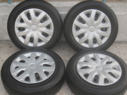 ขายกะทะล้อป้ายแดงsuzuki swift ขอบ15 4รู100 พร้อมยางปี13  สนใจติดต่อเล็กคลองสามครับ 081-3747940