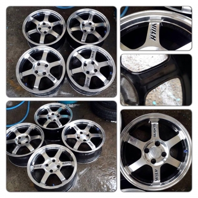 ขายแม็กมือ2 TE37 สีดำหน้าเงา ขอบ 15 กว้าง 7 4 รู100 ราคา 7,700 บาทถูก