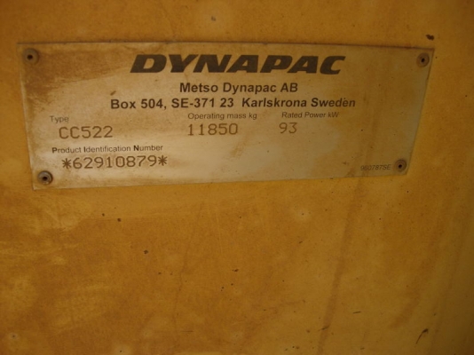 รถบด DYNAPAC CC522 #62910879 สต็อกเราที่อเมริกาค่ะ สนใจโทร. 080-6565422 (หนิง)