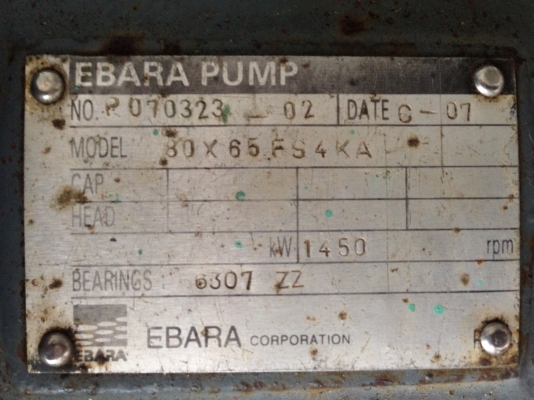 ขายหัวปั้มน้ำ Ebara ใบพัดทองเหลือง ขนาดเข้า 3 นิ้ว ออก 2.5 นิ้ว สภาพดี หมุนนิ่ม พร้อมใช้งานมี 2 ตัวครับ (เหลือ 1 ตัวแล้วครับ)