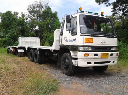 ขาย HINO FM2K 240 แรงม้า ปี 2540 รถบรรทุกพ่วงพื้นเรียบ เกียร์ฟุลเลอร์ใหม่ แม่ลูก22ล้อ ลูก3เพลาแท้เพิ่งต่อมาใหม่ ตัวแม่กระบะต่อใหม่