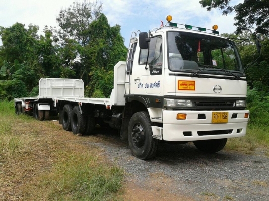 ขาย HINO FM2K 240 แรงม้า ปี 2540 รถบรรทุกพ่วงพื้นเรียบ เกียร์ฟุลเลอร์ใหม่ แม่ลูก22ล้อ ลูก3เพลาแท้เพิ่งต่อมาใหม่ ตัวแม่กระบะต่อใหม่