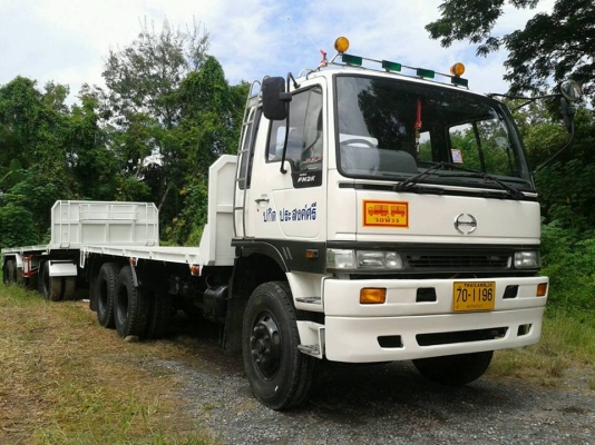 ขาย HINO FM2K 240 แรงม้า ปี 2540 รถบรรทุกพ่วงพื้นเรียบ เกียร์ฟุลเลอร์ใหม่ แม่ลูก22ล้อ ลูก3เพลาแท้เพิ่งต่อมาใหม่ ตัวแม่กระบะต่อใหม่