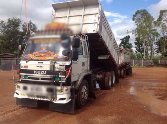 ขายรถพ่วงดัมพ์ ISUZU FVZ12NY ปี 33 วางเครื่อง DAEWOO 290 แรงยังไม่ลงเล่มมีใบคุมให้