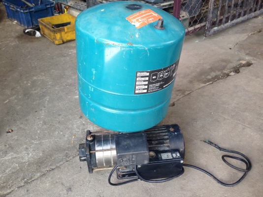 ขายปั้มน้ำแรงดันสูง Groundfos 1.5 HP. 220 V ไฟบ้าน พร้อมถังแรงดัน สภาพสวย วิ่งนิ่ม