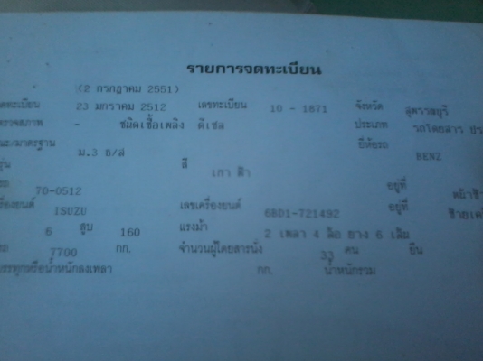 ขายรถบัส BENZ  เครื่อง 6BD