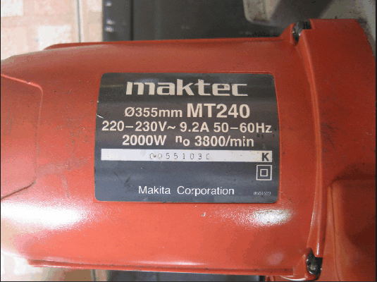 ขายไฟเบอร์ Maktec MT240 14นิ้ว 2000W 3800/min