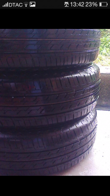 ยางบิดโตน16565R14ปี12สวยดอกเต็มมี3เส้น