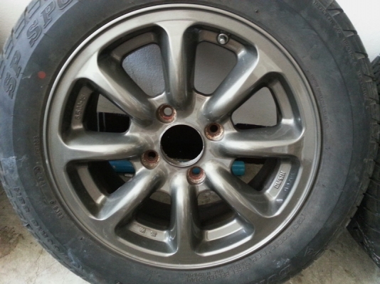 ล้อ NISMO made in japan แท้ ลายกล้วย ขอบ 15  4 รู 114 พร้อมยาง dunlop