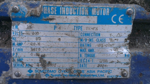 Sell> ขายมอเตอร์เกียร์ Mitsubishi Sumitomo Cyclo-Drive 20HP(แรงม้า) 1:43 35 RPM. 3 เฟส 380V. สภาพสวย เดินนิ่ม ราคาประหยัดครับ Sell> ขายมอเตอร์เกียร์ Mitsubishi Sumitomo Cyclo-Drive 20HP(แรงม้า) 1:43 35 RPM. 3 เฟส 380V. สภาพสวย เดินนิ่ม ราคาประหยัดครับ